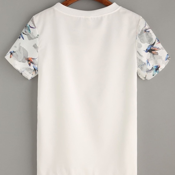 Bird print cute mesh top. Brand new! - Picture 3 of 4